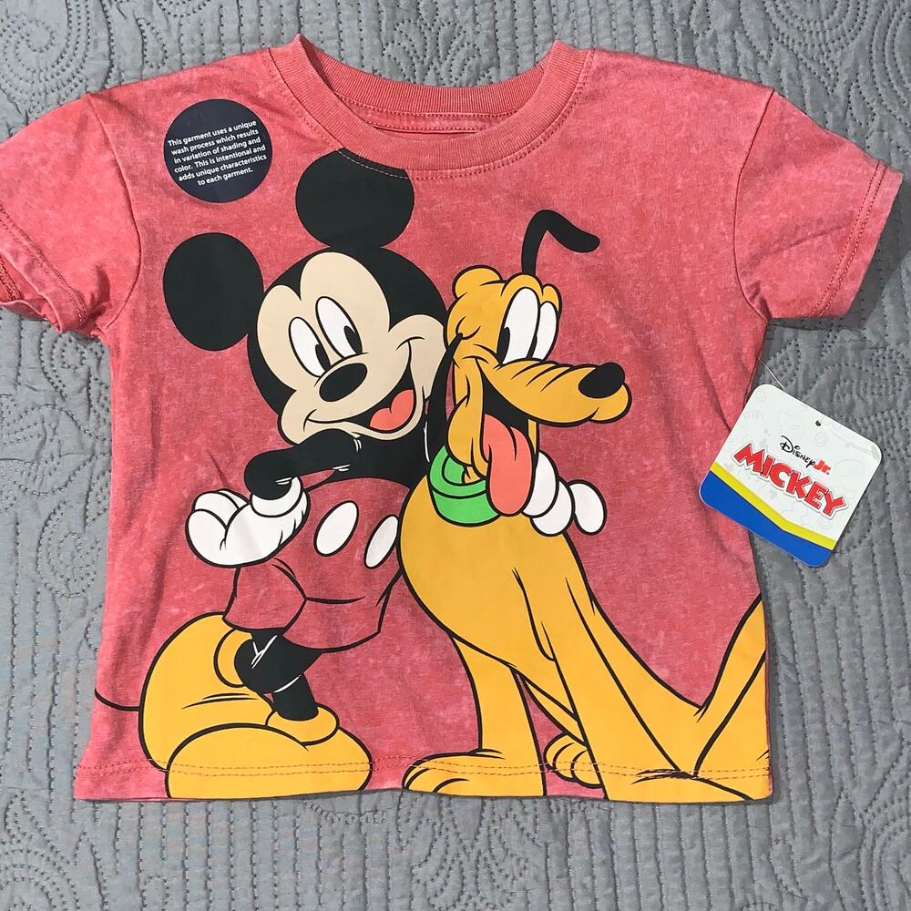 Disney Junior Mickey & Pluto Red T‑Shirt – 18M Toddler Tee,